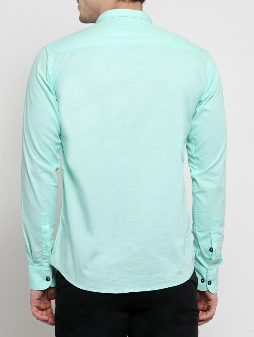 blue cotton linen casual shirt - 15349882 - Zoom Image - 3