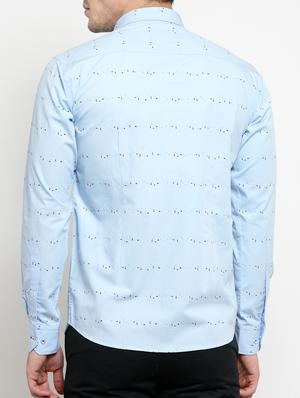 blue cotton casual shirt - 15349895 - Standard Image - 3