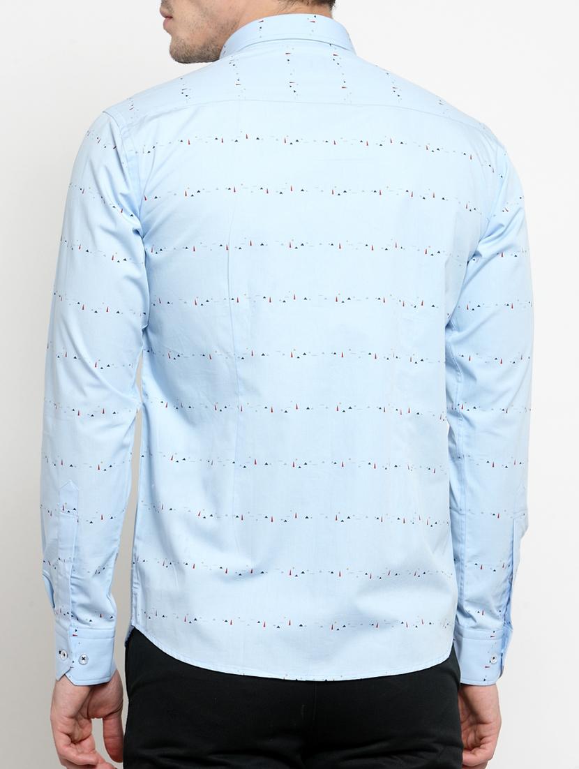 blue cotton casual shirt - 15349895 - Zoom Image - 3