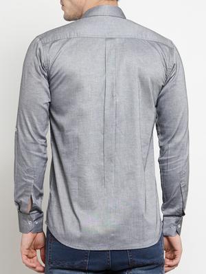 grey cotton casual shirt - 15349906 - Standard Image - 3