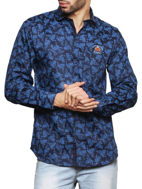 blue cotton casual shirt - 15350079 - Standard Image - 1