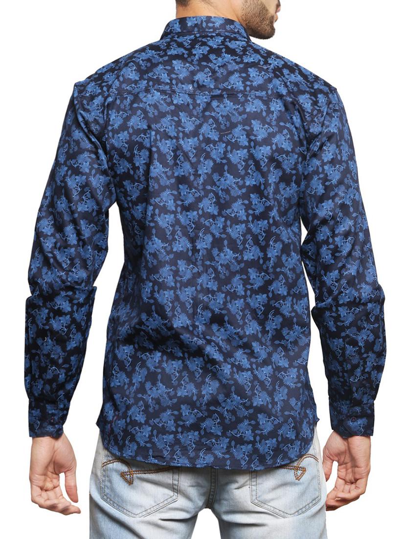 blue cotton casual shirt - 15350079 - Zoom Image - 3