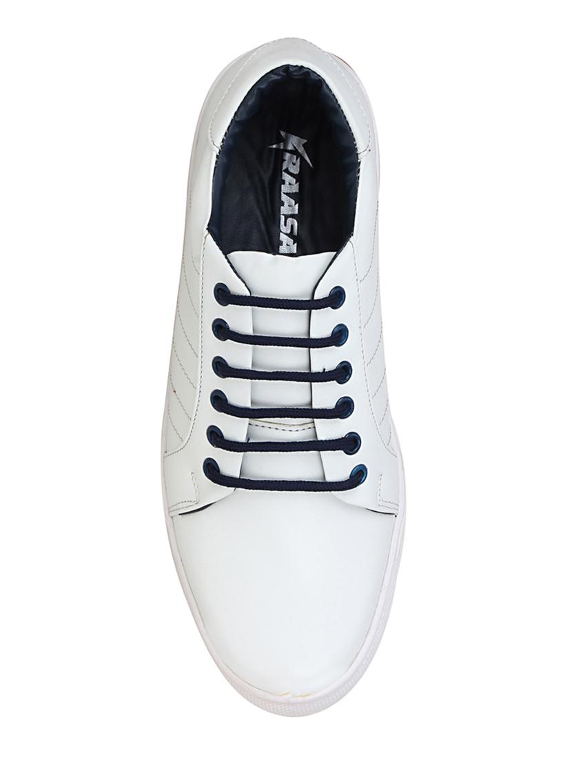 white leatherette lace up sneaker - 15350351 - Zoom Image - 3