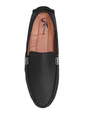 black leatherette slip on loafer - 15350363 - Standard Image - 3
