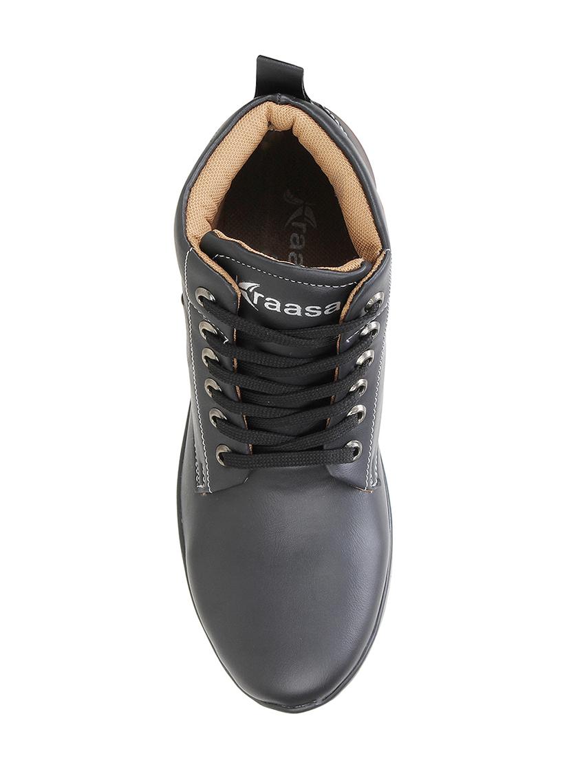 black leatherette high ankle boot - 15350369 - Zoom Image - 3