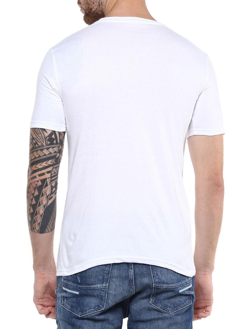 white cotton chest print t-shirt - 15350387 - Zoom Image - 3