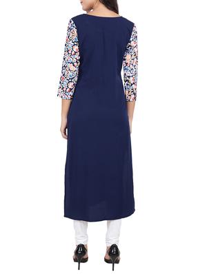 straight printed kurta - 15350460 - Standard Image - 3