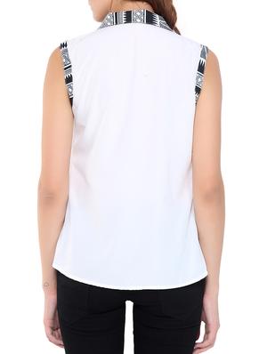 sleeveless geometric shirt - 15350491 - Standard Image - 3