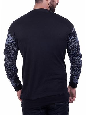black cotton chest print t-shirt - 15350619 - Standard Image - 3