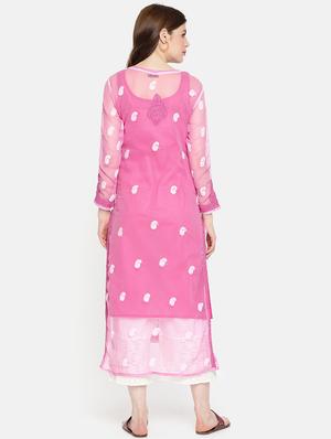 chikankari straight kurta - 15352274 - Standard Image - 3