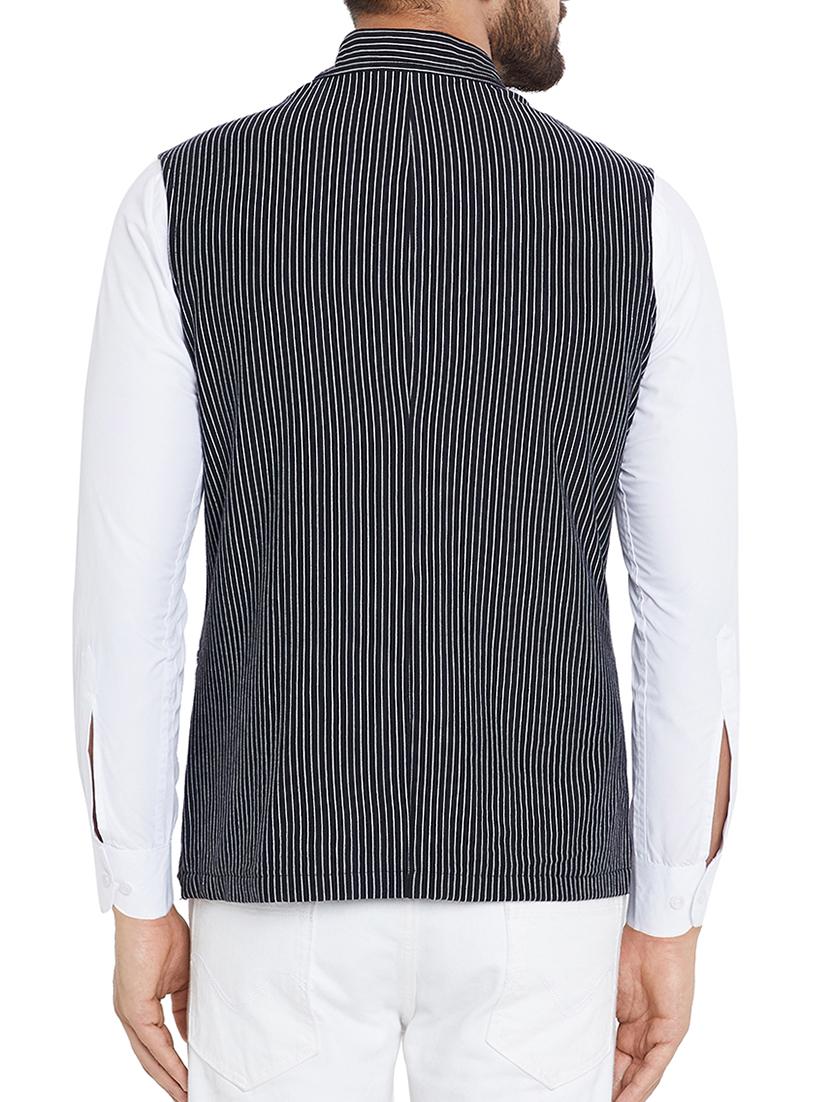 black cotton nehru jacket - 15352986 - Zoom Image - 3
