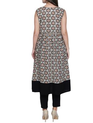 printed flared kurta - 15353875 - Standard Image - 3