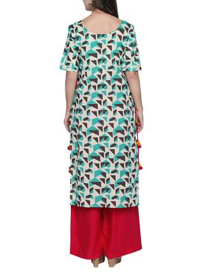 geometrical print straight kurta - 15353876 - Standard Image - 3