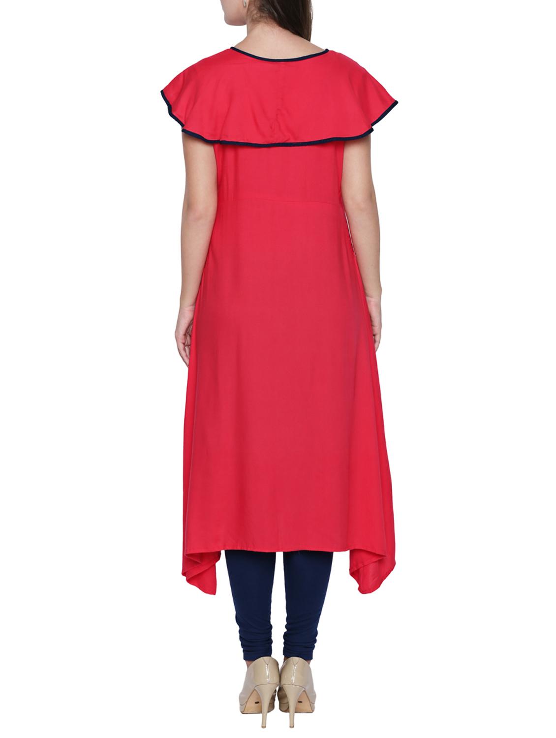 asymmetric color block kurta - 15353878 - Zoom Image - 3