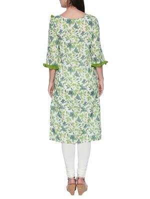 ruffle printed straight kurta - 15353886 - Standard Image - 3