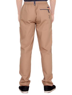brown cotton full length track pant - 15354176 - Standard Image - 3