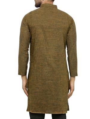 green cotton long kurta - 15355403 - Standard Image - 3