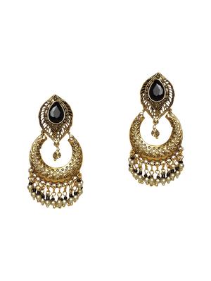 black gold tone stone earrings - 15355448 - Standard Image - 3