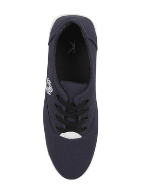 navy canvas lace up sneaker - 15358229 - Standard Image - 3