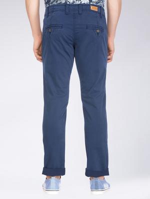 navy blue cotton chinos casual trousers - 15358887 - Standard Image - 3