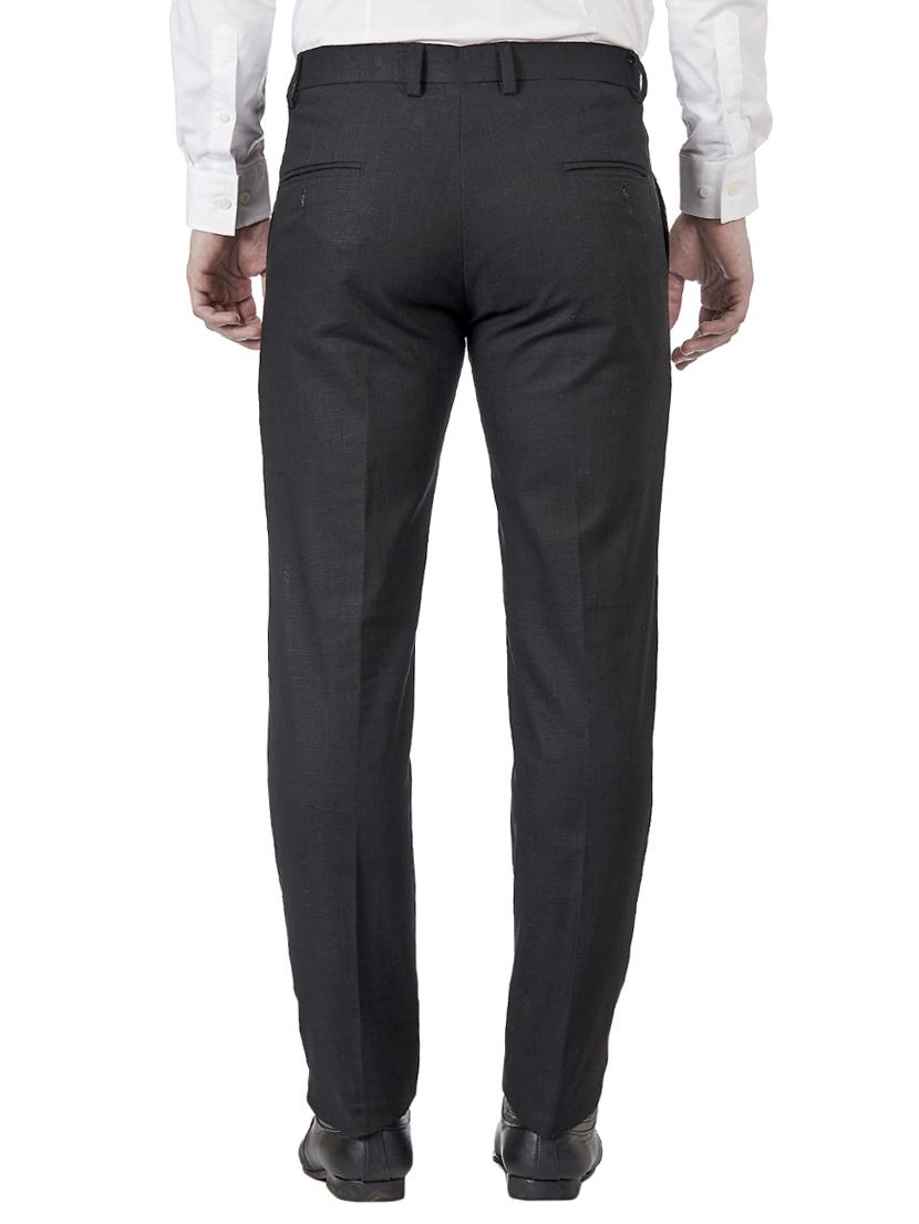 black linen flat front formal trouser - 15359120 - Zoom Image - 3