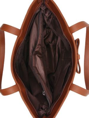 tan leatherette (pu) combo handbag - 15359513 - Standard Image - 3