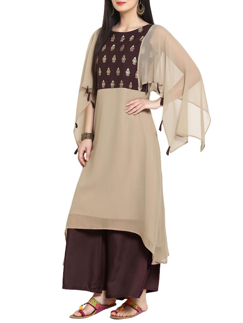 asymmetric flared kurta - 15359593 - Zoom Image - 3