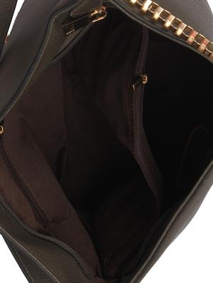 brown leatherette (pu) regular handbag - 15360252 - Standard Image - 3