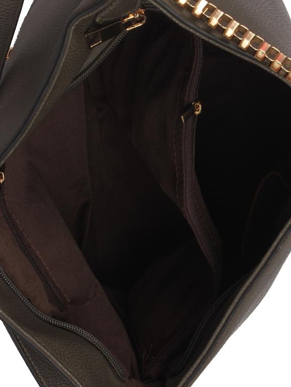 brown leatherette (pu) regular handbag - 15360252 - Zoom Image - 3