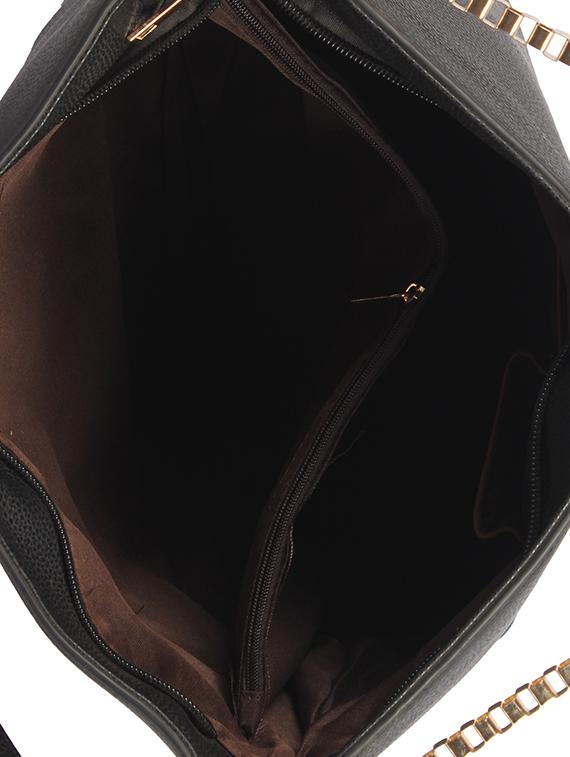 black leatherette (pu) regular handbag - 15360255 - Zoom Image - 3