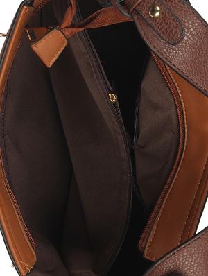 tan leatherette (pu) regular handbag - 15360257 - Standard Image - 3