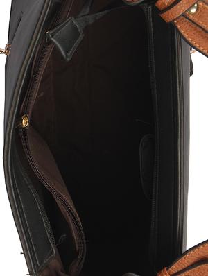 black leatherette (pu) regular handbag - 15360258 - Standard Image - 3