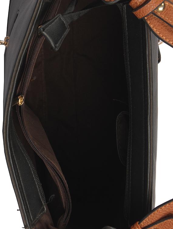 black leatherette (pu) regular handbag - 15360258 - Zoom Image - 3