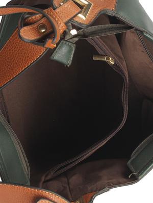 green leatherette (pu) regular handbag - 15360261 - Standard Image - 3
