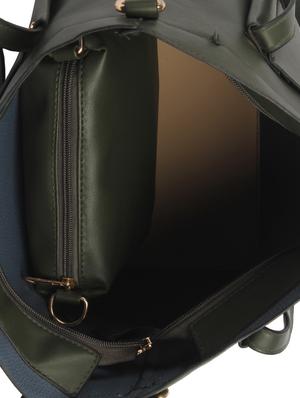 grey leatherette (pu) combo handbag - 15360263 - Standard Image - 3