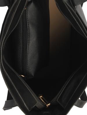 black leatherette (pu) combo handbag - 15360265 - Standard Image - 3
