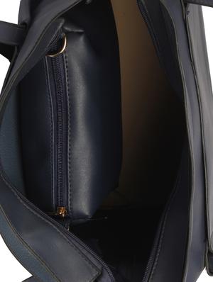 blue leatherette (pu) combo handbag - 15360267 - Standard Image - 3
