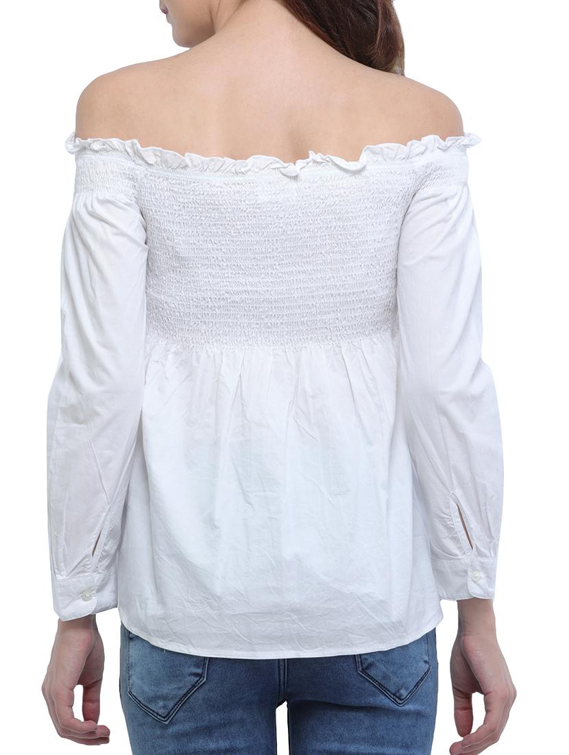 smocking off shoulder button up top - 15360800 - Zoom Image - 3