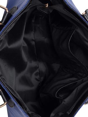 blue leatherette (pu) printed handbag - 15361384 - Standard Image - 3
