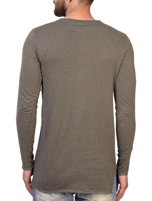 olive green cotton blend raglan t-shirt - 15361720 - Standard Image - 3
