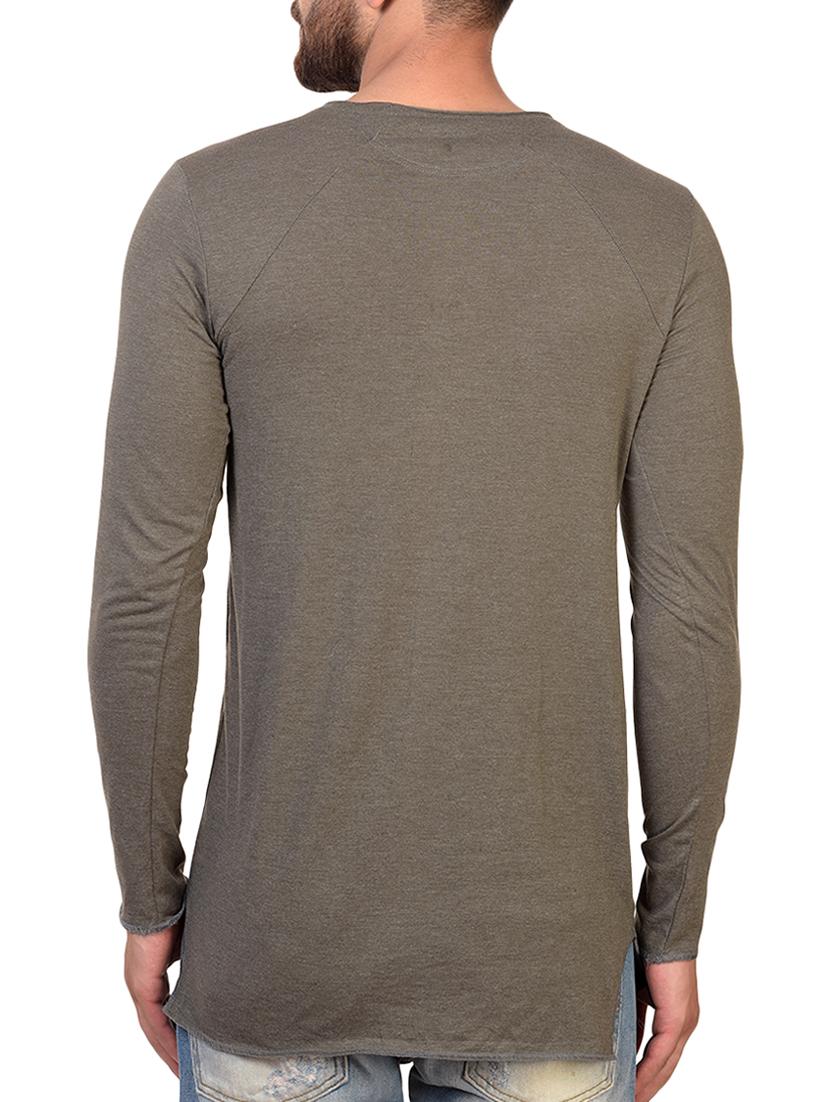 olive green cotton blend raglan t-shirt - 15361720 - Zoom Image - 3