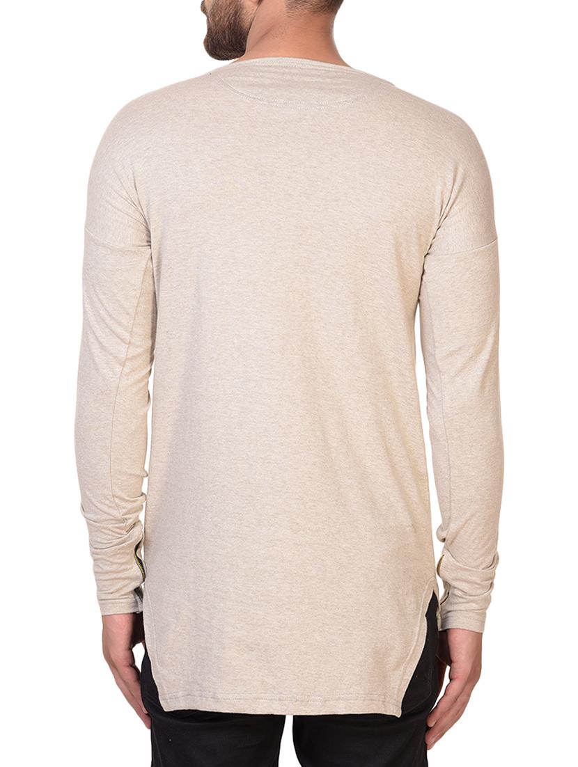 beige cotton blend t-shirt - 15361722 - Zoom Image - 3