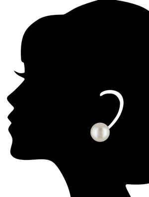 silver metal studs earring - 15363243 - Standard Image - 3
