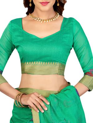 delicate golden border embroidered saree with blouse - 15363692 - Standard Image - 3