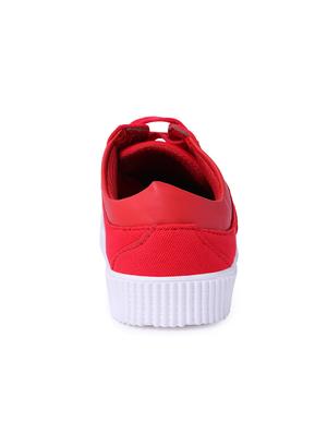 red Canvas lace up sneaker - 15363873 - Standard Image - 3