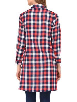 checkered shirt tunic - 15363891 - Standard Image - 3
