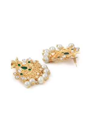 gold metal chandballi earring - 15364171 - Standard Image - 3