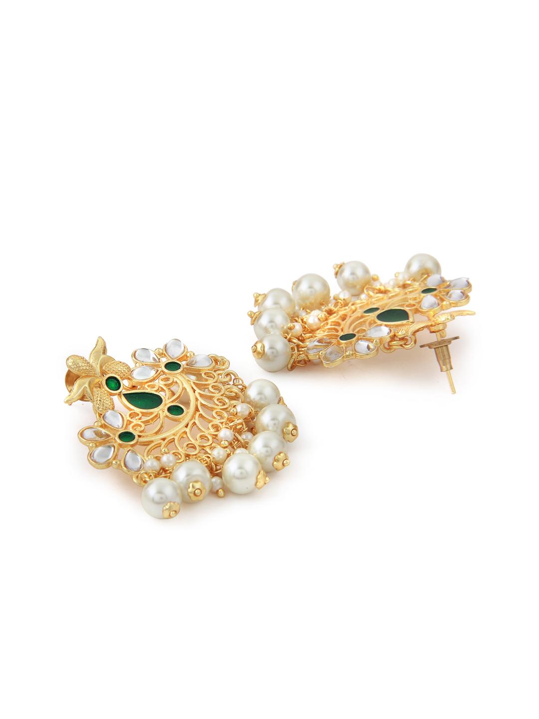 gold metal chandballi earring - 15364171 - Zoom Image - 3