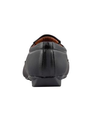 black leatherette formal slip ons - 15364732 - Standard Image - 3