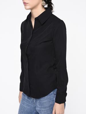 concealed placket solid shirt - 15366976 - Standard Image - 3